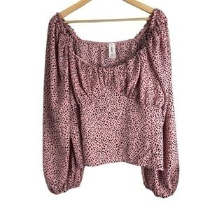 Nordstrom Abound Pink Polka Dot Bustier Blouse 4X